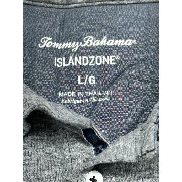 Tommy Bahama Mens Shirt L Gray Islandzone Short Sleeve Golf Polo - Picture 2 of 8